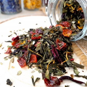 thé vert bio aromatisé framboise