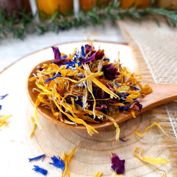 Salade de fleurs comestibles