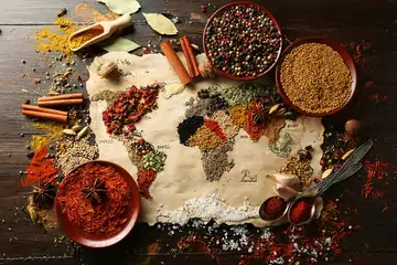 épices du monde sur table