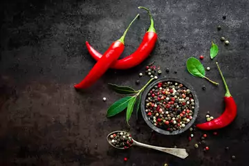 poivres et piment de qualité