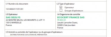 Certification BIO Ecocert epices.business